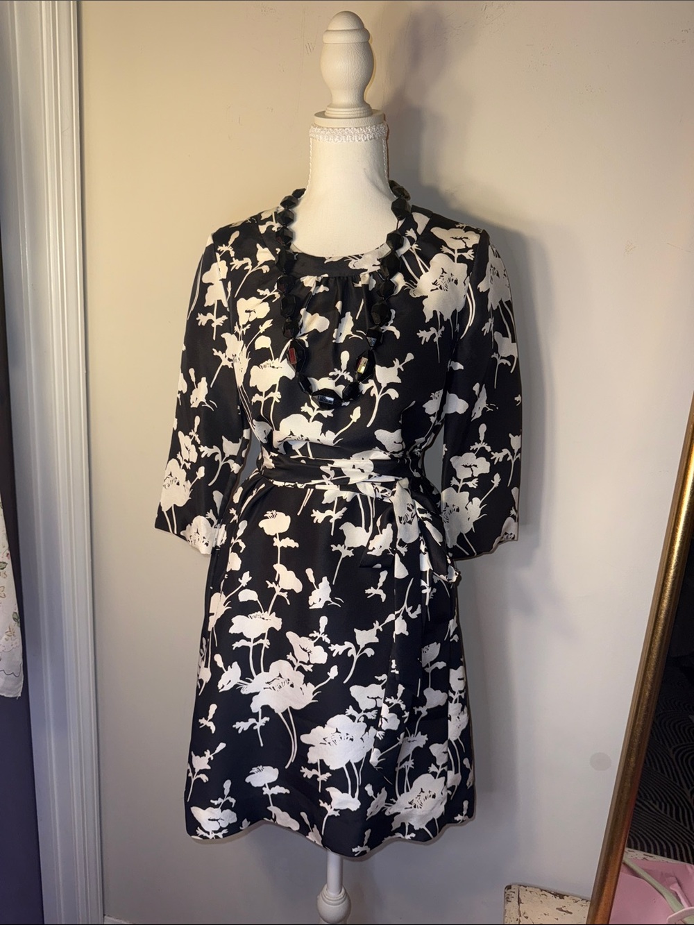 kate spade Black and White Floral Dress